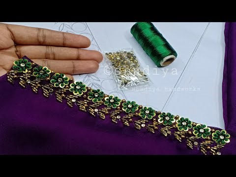 Easy Neck embroidery with silk thread and beads