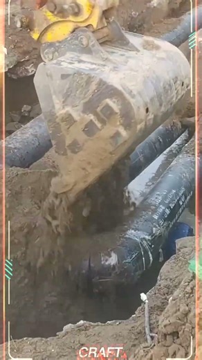 Backfill and Embedding Process of Sewer Pipe#craft #youtubeshorts