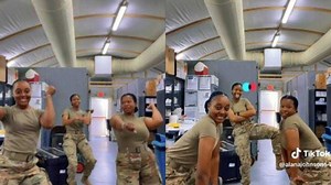 "Go ladies": 3 female soldiers dance and shake waists in uniform, thrill people