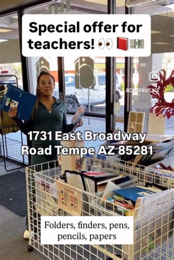 SPECIAL OFFER for TEACHERS! 👨‍🏫 👩‍🏫 watch full video for details! Give us a follow to unlock the special offer! T@rget 🎯 discount store in Tempe, AZ,📍1731 East Broadway Road Tempe AZ 85282 We are a T@rget 🎯 discount store located in Tempe, Arizona! We are the home of the $3 clothing bins! We also have $5 hanging clothes, $3 kids clothing, $3 adult clothing, $5 kids shoes, $8 adult shoes ALL NEW! 35-75% off retail! Open Tuesday-Sunday! Closed Mondays! Come check us out and support a local 