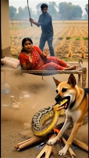 This Dog Faced a Python to Save a Human 😨🐕🐍 #shortvideo #shorts