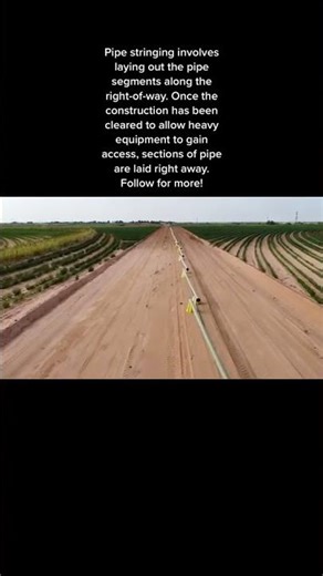 stringing pipe along the right of way