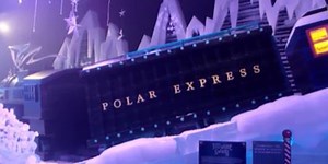 Inside the Polar Express-themed ICE! display at Opryland