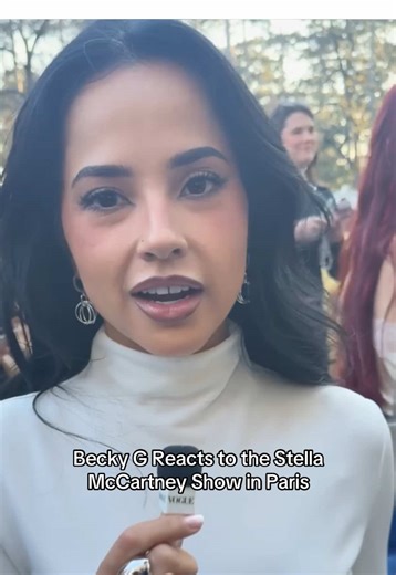 @Becky G shared her reaction to the @Stella McCartney runway show at #parisfashionweek. Tap the link above to view all the looks from the fall collection.