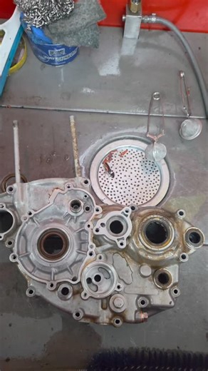 if you can see there is no serial number! Meaning the cases have been replaced and did not come with the oil jet installed. creating too much pressure up against the slave cylinder and losing all clutch pull at the lever. FOUND IT FINALLY!!!! I told Aaron today, let's just tap threads and put one in there. 6 hours later he found it was missing. | Sportsman Cycle Sales