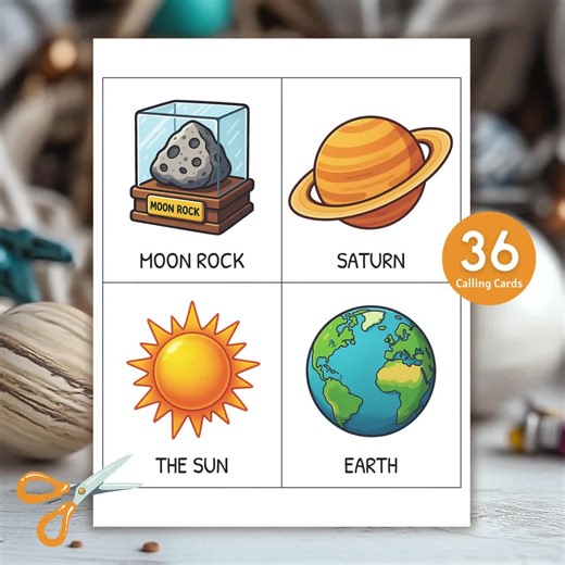 Outer Space Bingo 50 Unique Cards, Solar System Printable for Astronaut Parties, Kids’ Birthdays, or Fun Classroom Games, Instant Download. - Etsy