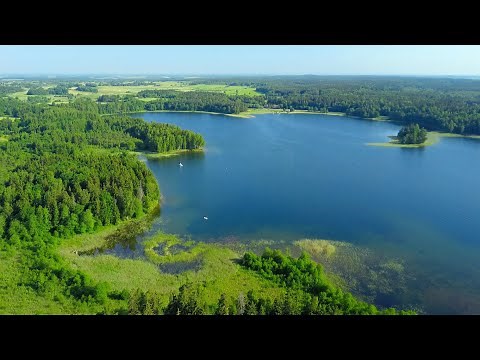 Virš Lietuvos: Platelių ežeras, Žemaitija iš drono skrydžio. 4k video, Lithuanian nature aerial