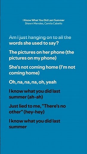 I Know What You Did Last Summer - Shawn Mendes, Camila Cabello (Lyrics)