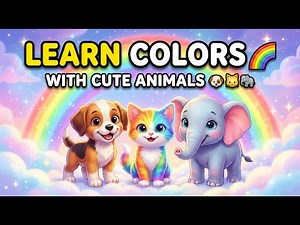Learn Colors with Animals 🌈🐶🐱🐘 | Fun Rainbow Dance & Flying Carpet | Kids Learning Video