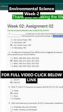 NPTEL Environmental Science Week 2 Assignment Answers | noc26-hs120