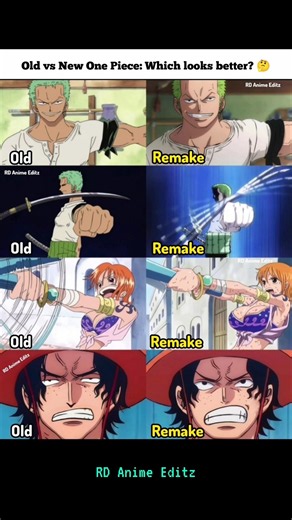 Old vs New One Piece: Which looks better? 🤔 #anime #animeedit #onepiece #zoro #nami #ace #memes