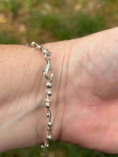 Vintage Sterling Silver Multi-strand Bracelet | Faceted Beaded Layered Jewelry - Etsy