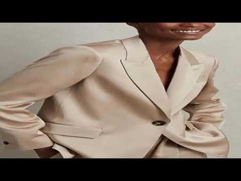 Slik Satin Women Suits Set 2 Pieces Blazer Jacket One Button Leisure Style Oversize Wide Leg