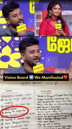 Veera | Kaviya on Instagram: "2025 oda Starting la Naanga rendu perum chumma oru Vision Board pannom…Athula nanga eluthuna vishyangallam possible ye illatha vishayangal than apo…But We Believed ✨✨✨ Niraya vishayangal nadanthathuku aparam antha list uh paathu engalukke shock irunthuchu…Epdi ithu possible aachu nu❤️❤️❤️ Daily antha list uh pathuttu lam work pannala, Verithanama lam work pannala…But ethu pannalum Full hearted uh full effort oda Mudium nu Believe panni pannom…💪🏻 Athunala naanga el