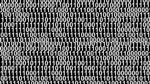 Green binary code on black background, digital abstract background. Digital binary code background animation green color. Matrix style program. The binary codes 0 and 1 on screen,