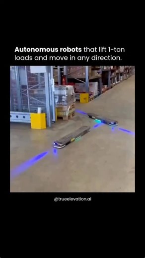 True Elevation AI on Instagram: "Filics, a Munich-based robotics startup, has built a flat, dual-runner warehouse robot that autonomously slides under Euro pallets, lifts loads around 1–1.2 tonnes, and moves omnidirectionally to work in very tight aisles. Tested in real logistics settings and showcased with partners like DHL (and backed by an institutional funding round including the Amazon Industrial Innovation Fund), the units aim to cut manoeuvring space and speed up pallet throughput while r