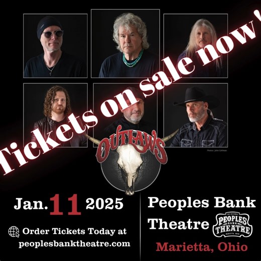 TICKETS ON SALE NOW: The Outlaws 🤠🎸🙌 The band’s first three albums The Outlaws, Lady In Waiting and Hurry Sundown – featuring such rock radio favorites as ‘There Goes Another Love Song’, ‘Green Grass & High Tides’, ‘Knoxville Girl’ and ‘Freeborn Man’ – would become worldwide gold and platinum landmarks of the Southern Rock era. 🎟Tickets at: https://peoplesbanktheatre.com/event/the-outlaws/ | Peoples Bank Theatre
