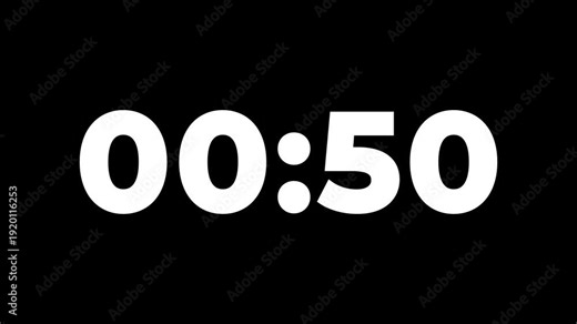 55 second Digital countdown 55 seconds. ten second countdown timer animation. Dynamic 55s Countdown Animation Engaging Timer Visuals for Events 4k vide