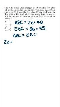 ACT Math Practice | Test Prep | Problem 6 #education #testprep #systemsofequations