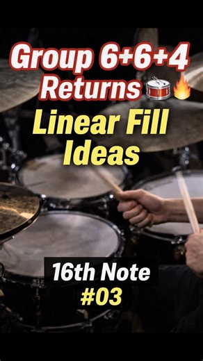 Group 6+6+4 Returns 🥁🔥 | 16th Note Linear Fill Ideas #03#LinearDrumming #DrumFill #16thNoteFill