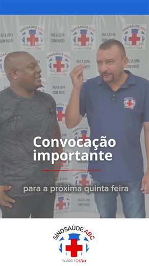 Sindsaúde ABC on Instagram: "CONVOCAÇÃO IMPORTANTE Trabalhadores e trabalhadoras da undação do ABC de Santo André e São Caetano, é hora de decidir juntos! 📅 Dia 05 (quinta-feira) ⏰ 20h 📍 Sede do Sindicato Vamos discutir a proposta de dissídio, esclarecer pontos importantes e definir coletivamente os próximos passos. 👉 A sua presença faz toda a diferença. Só com participação a gente fortalece a luta! Participe. Sua voz conta!"
