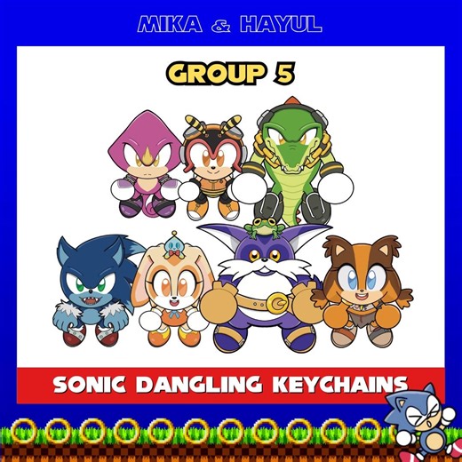 Sonic and Friends Dangling Acrylic Keychain: Werehog, Cream, Big, Sticks, Vector, Espio, Charmy, - Etsy