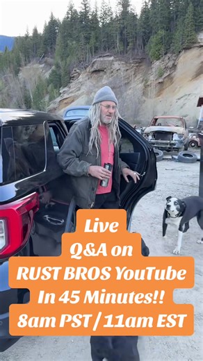 We’re live in 45 minutes on Rust Bros Official on YouTube!! Q&A with Mike, Blair and Cassidy! #rustvalleyrestorers #rustbros | Rust World