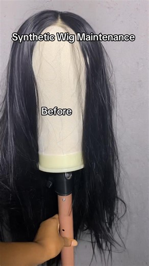 Detangling and straightening a synthetic wig the right way — yes, it’s possible Proof that synthetic wigs can be revived with proper care Step-by-step refresh: detangle, straighten, slay Your synthetic wig is not “finished” — it just needs maintenance This is why wig care matters — look at the after #syntheticwigcare #wigcare #wigcaretips | Frontal Synthetic Wigs
