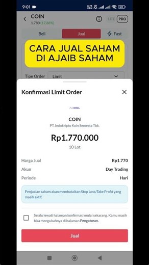 CARA JUAL SAHAM DI AJAIB SAHAM #ajaib #saham