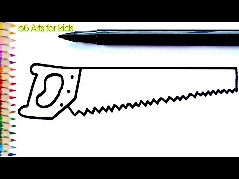 How To Draw A Simple Hand Saw for kids