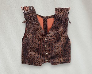 Vintage Leopard Faux Suede Vest With Shoulder Tassel, Button up Crop Vest, Animal Print Vest, 70s 80s 90s Handmade Vest S/M - Etsy