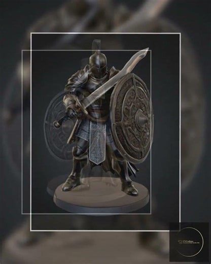 Armored Knight Miniature STL – 28mm RPG Model