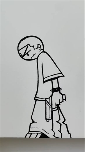 A Man With a Gun 🔫 | Easy Drawing Tutorial #Shorts#foryou#fypシ#drawing#foryoupage#shortsviral