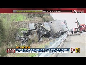 Nine people hurt in Bracken County crash