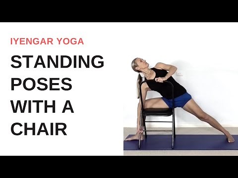 STANDING yoga poses with a CHAIR | Iyengar Yoga