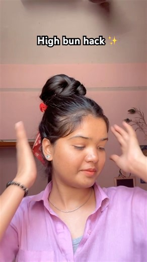 Easy high bun tutorial #viral #hairstyle #shorts #ytshorts #hairtutorial