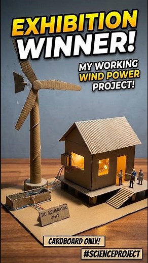 Working Windmill with House Science Project Model for School/College#shorts