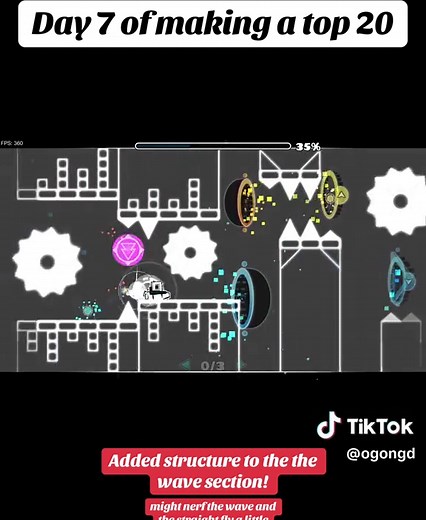 Creating a Top 20 Geometry Dash Layout: Day 7 Progress