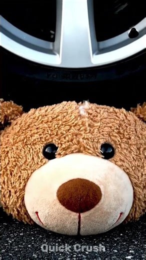 Teddy Bear Crushed by Car 😱🧸🚗 #satisfying #teddybear #asmrcrush #viral #shorts #satisfyingcrush