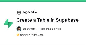 Create a Table in Supabase