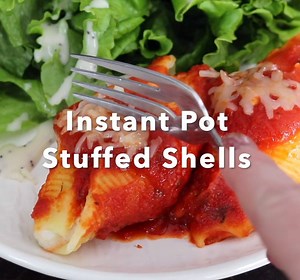 Instant Pot Stuffed Shells is a shortcut recipe using frozen stuffed shells that takes barely any time! This will become a busy weeknight staple in your weekly meal plan! Full directions HERE--> https://domesticsuperhero.com/instant-pot-stuffed-shells-shortcut-recipe/ | Domestic Superhero