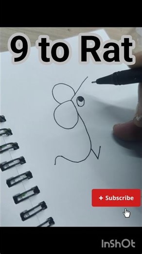 Learn 9 to Rat draw easily#art #drawing#numberart#animalart #youtube#ytshorts#viral#kidsdrawing#easy