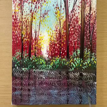 How to Draw Water Reflection Effect / Acrylic Painting Techniques | Painting Skills