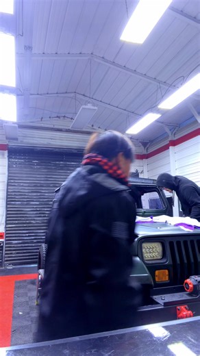 Installing 97 jeep wrangler windshield!! #auto #automotive #windshield #autoglassreplacement