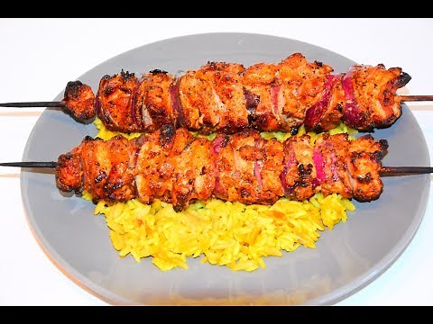 Middle Eastern Chicken Kebabs - Grilled Chicken Skewers Recipe - كباب الدجاج