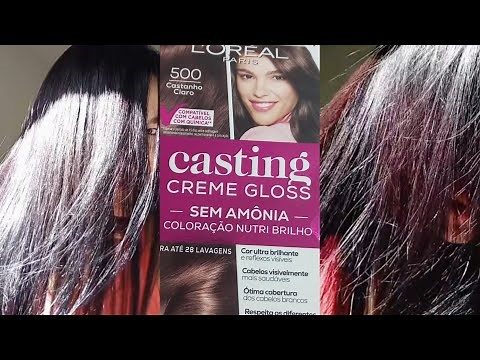 "PINTANDO O CABELO COM CASTANHO CLARO 500 - TUTORIAL CASTING CREME GLOSS"