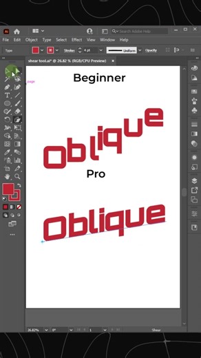 How to create Diagonal Text using Shear Tool in Adobe Illustrator 2025 | Tips and Tricks #shorts