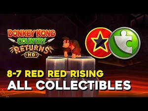 Donkey Kong Country Returns HD 8-7 Red Red Rising All Collectibles (All Letters & Puzzle Pieces)