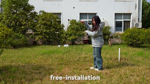 Pack 2 Heavy Metal Garden Trellis for Climbing Plants with Trellis Netting & Garden Clips, A-Frame Cucumber Trellis for Raised Bed