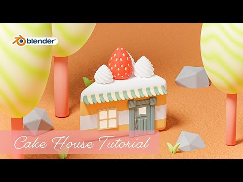3DCGで粘土風のショートケーキの家を作ってみよう！【blender3.0】